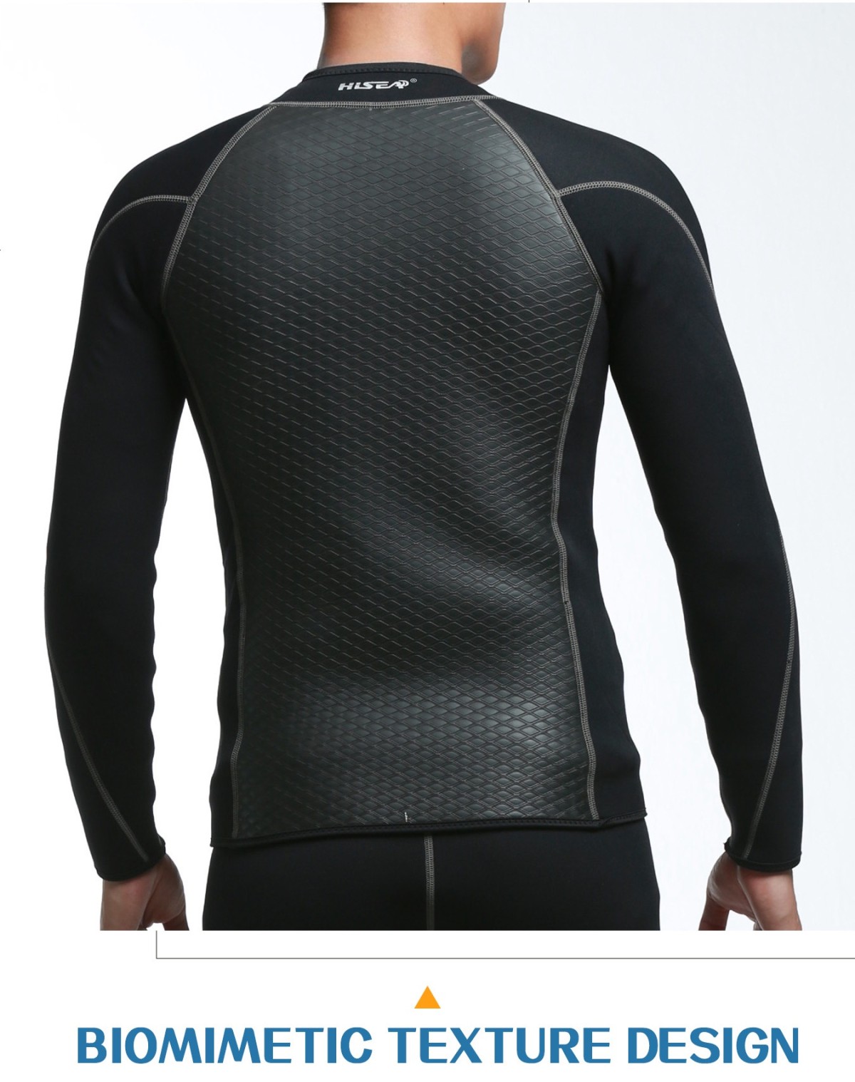 images_05 HISEA Men Front Zip Wetsuit Top 3mm Neoprene Long Sleeve Diving Jacket Thermal Stretch Swim Shirt for Surfing Snorkeling Kayaking