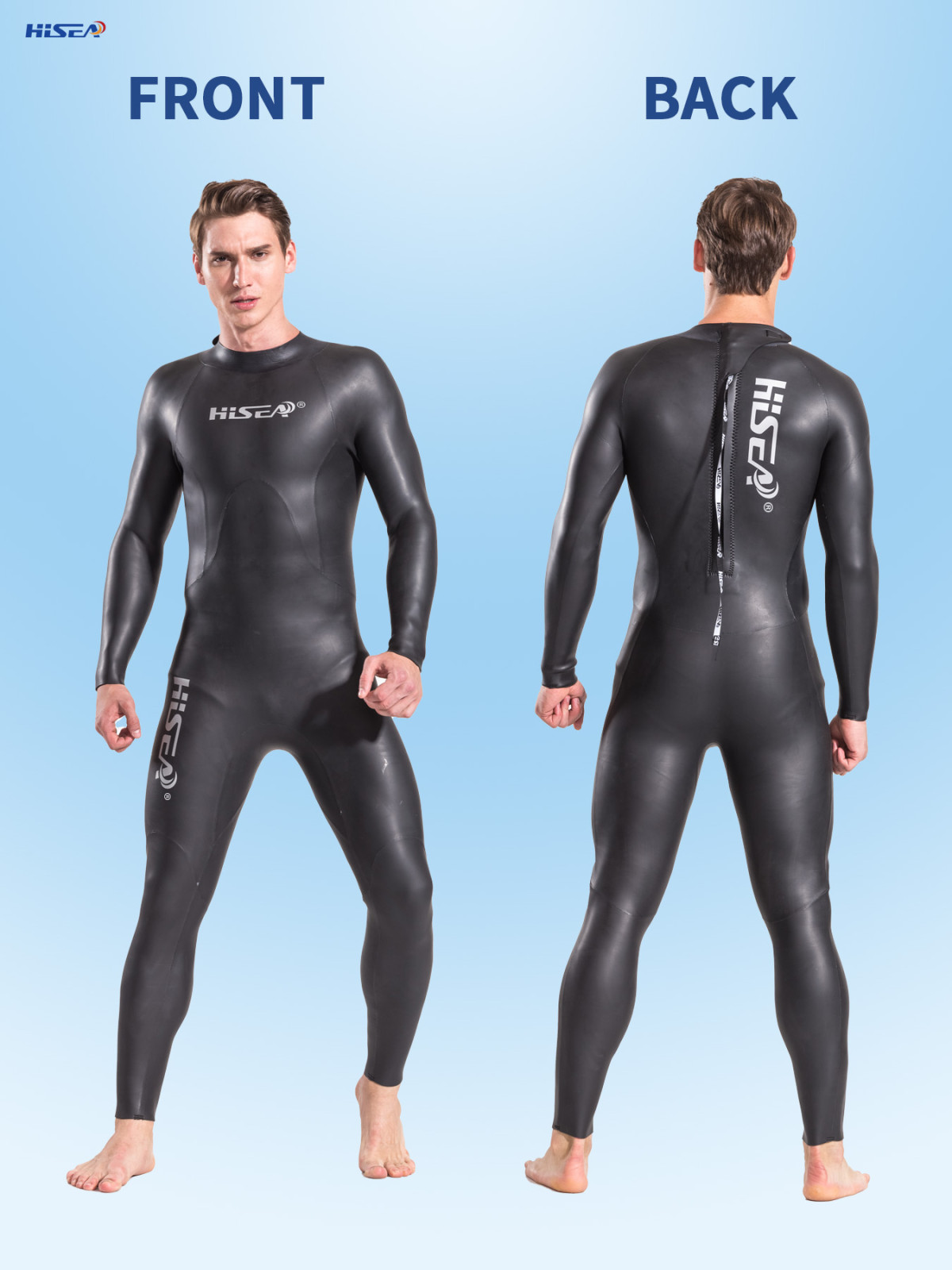 4 No.M025 Smooth Skin Full Body Triathlon Wetsuit, Long Sleeve Neoprene Racing Swim Suit for Open Water