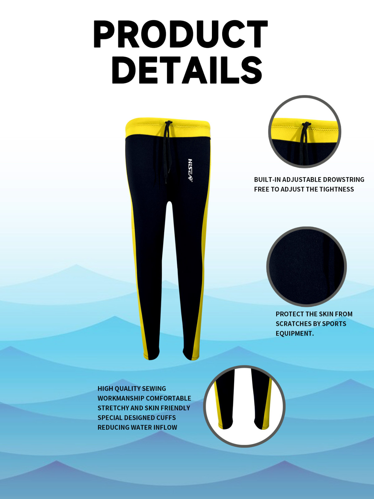 4 Women 2.5mm Smooth Skin Neoprene Diving Wetsuit Pants Stretch Surf Swim Leggings
