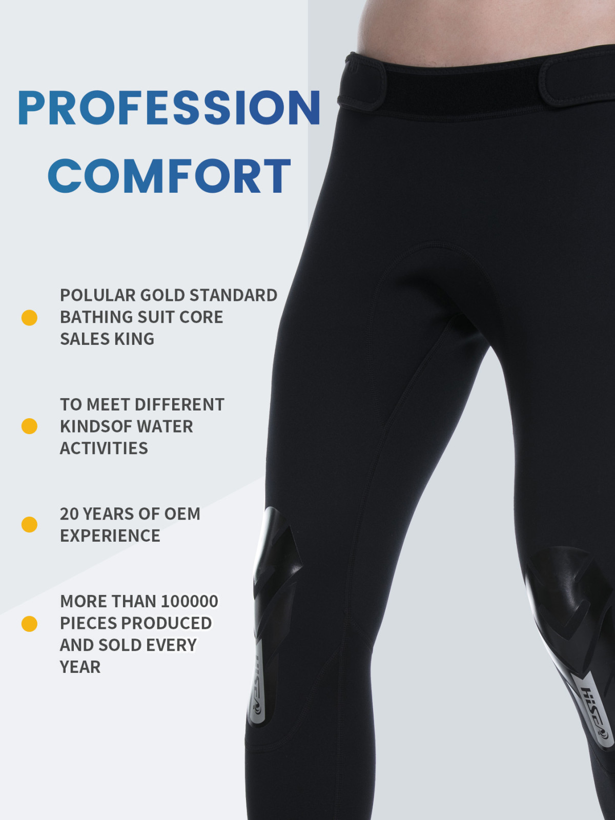 5 Men 2.5mm Neoprene Stretch Wetsuit Pants Knee Protection Diving Surf Leggings S-XXL