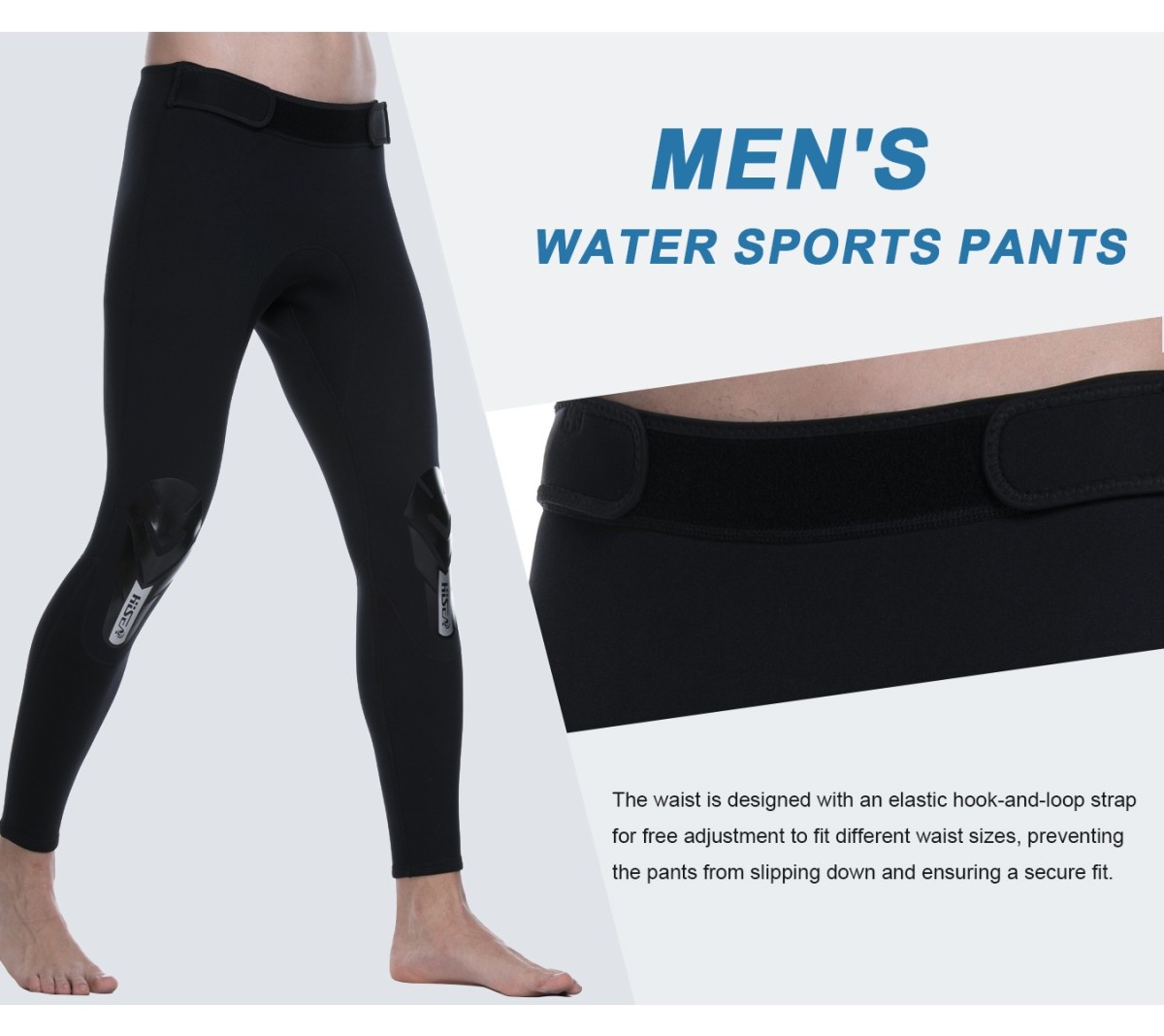 image_02 Men 2.5mm Neoprene Stretch Wetsuit Pants Knee Protection Diving Surf Leggings S-XXL