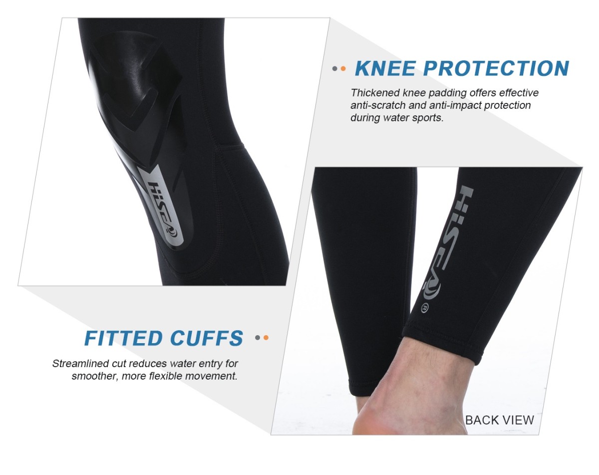 image_03 Men 2.5mm Neoprene Stretch Wetsuit Pants Knee Protection Diving Surf Leggings S-XXL