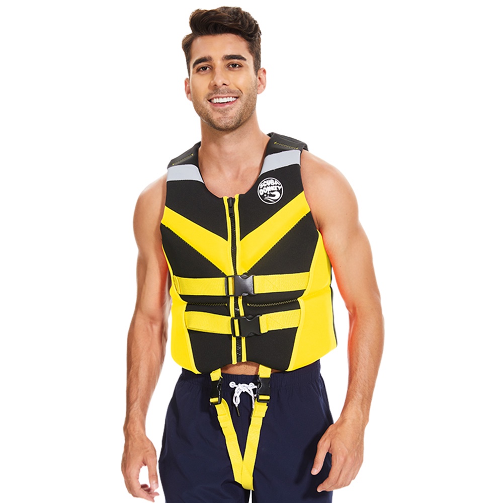 Neoprene Life Vest Adjustable Buckle Safety Life Jacket for Adults Surfing Snorkeling Boating Water Sports