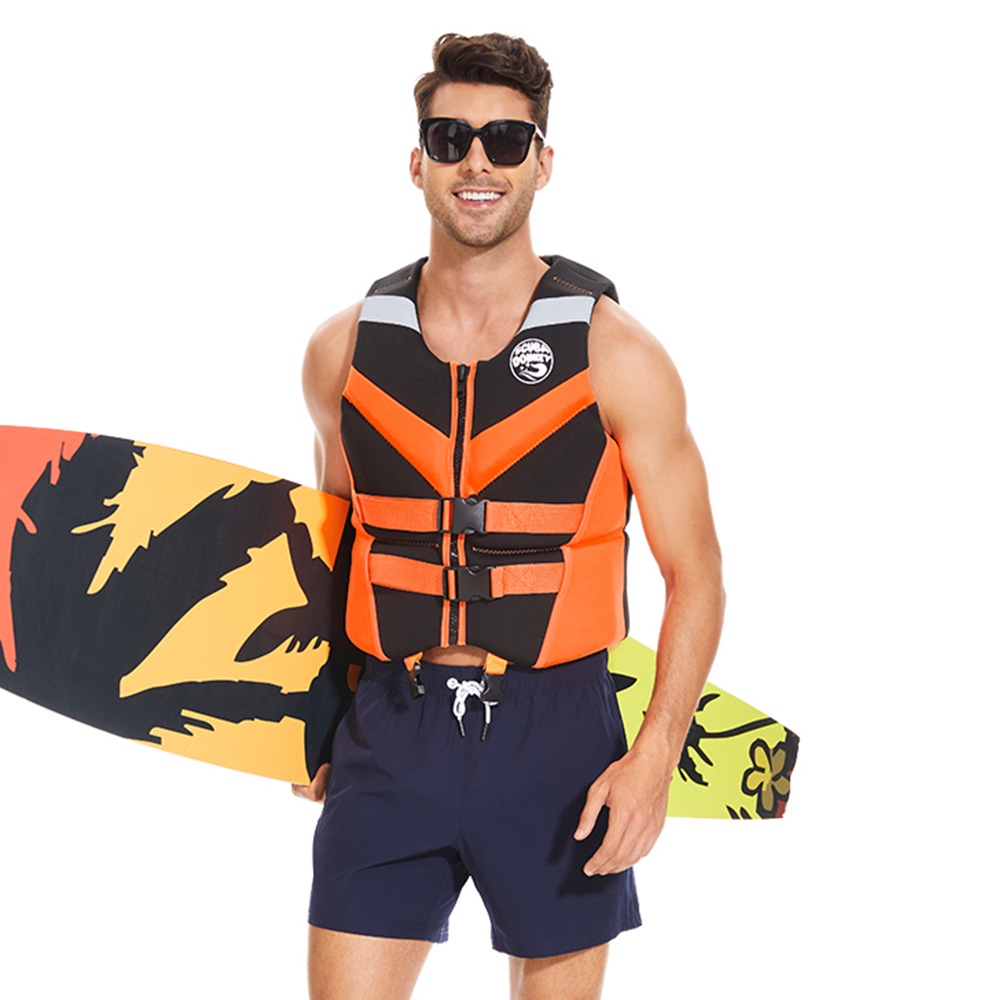 Neoprene Life Vest Adjustable Buckle Safety Life Jacket for Adults Surfing Snorkeling Boating Water Sports