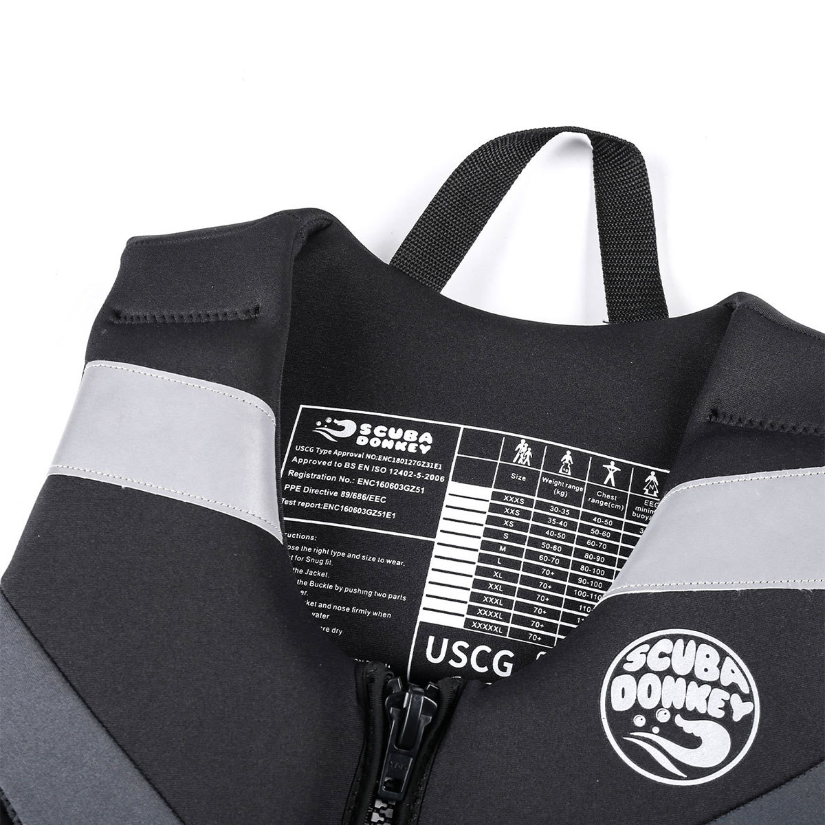 6 Adjustable Neoprene Adult Safety Life Vest Double Buckle Flotation Jacket for Surf Boating Snorkeling