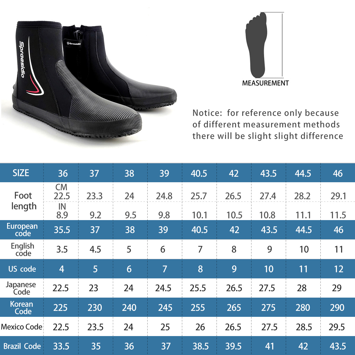 5mm Neoprene Diving Boots, Anti‑Slip Rubber Sole Wetsuit Boots for Snorkeling Surfing Beach Water Sports