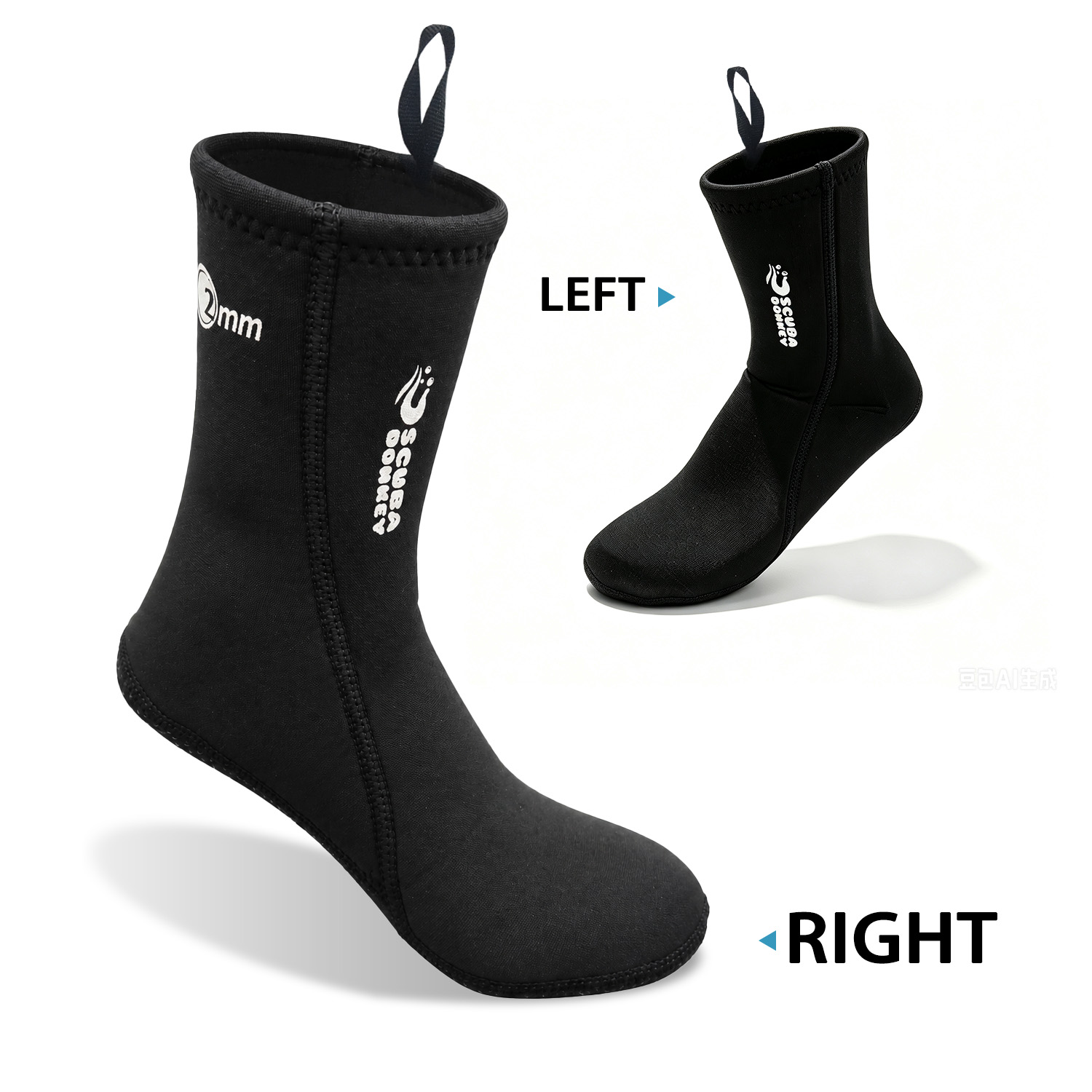 2mm Neoprene Water Socks, Anti‑Slip Beach Diving Socks for Adults