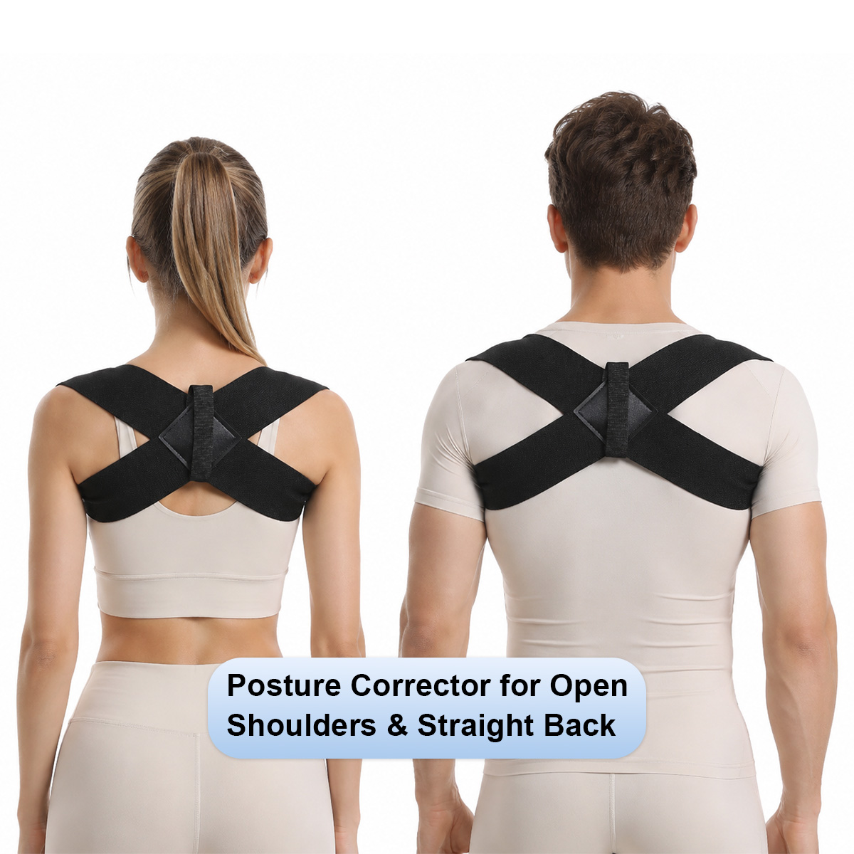 Adjustable Posture Corrector Strap, Elastic Clavicle Support for Men & Women, One‑Size‑Fits‑Most