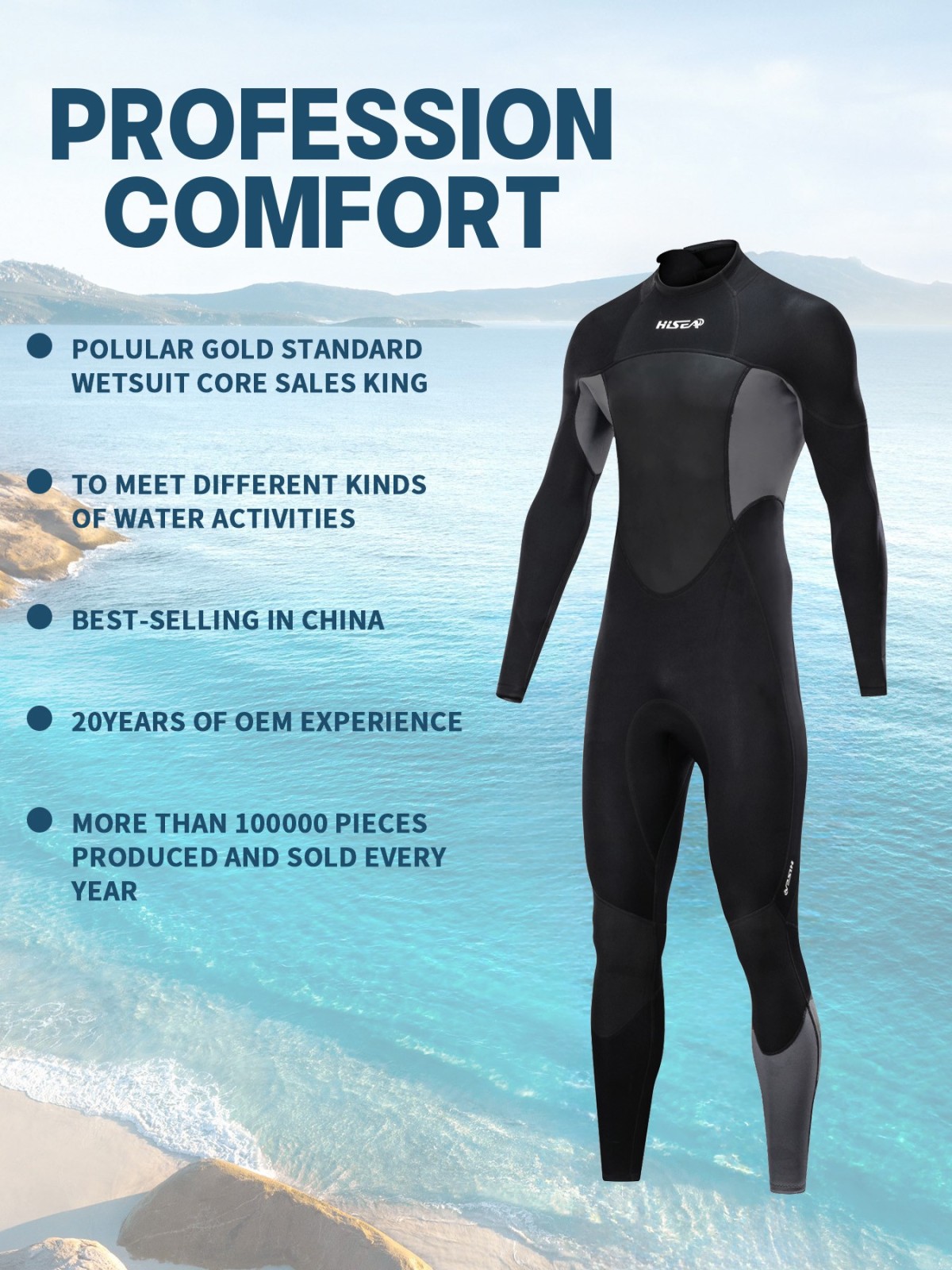 1 1.5mm men full body neoprene wetsuit for diving surfing and water sports