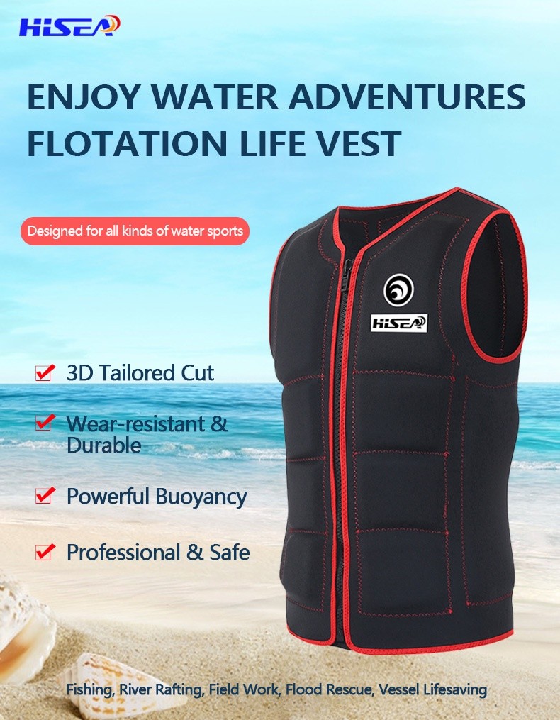 详情页_01 HISEA Neoprene Life Vest Adult Buoyancy Flotation Jacket for Jet Ski Surfing Rafting Kayaking Water Sports Waterproof Safety Life Jacket