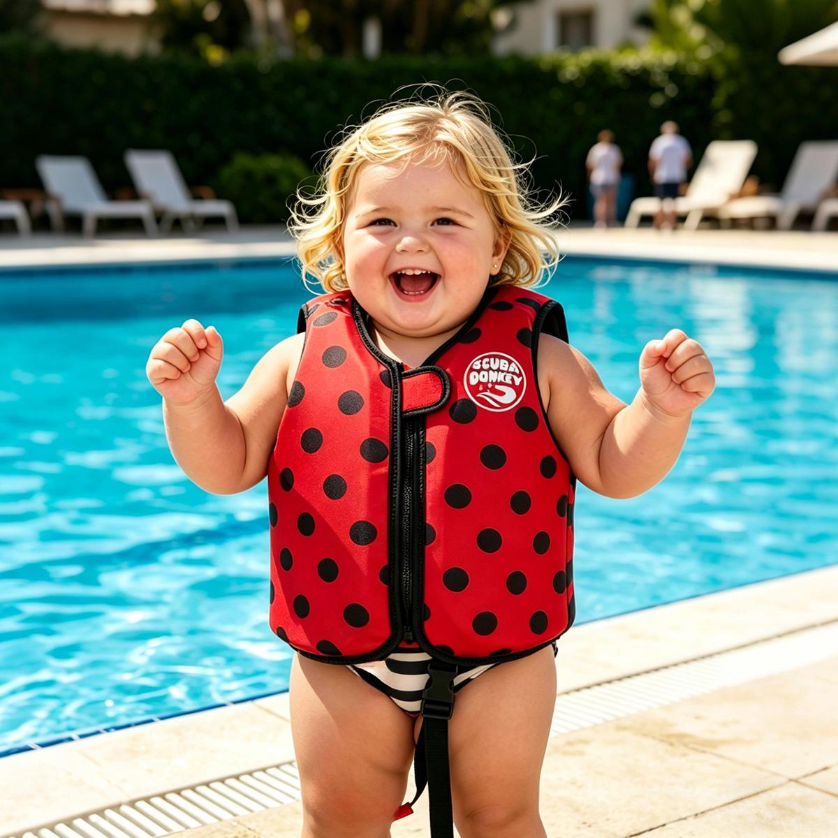 Toddler Kids Polka Dot Life Vest Child Safety Flotation Jacket for Swimming Beach Pool Water Sports