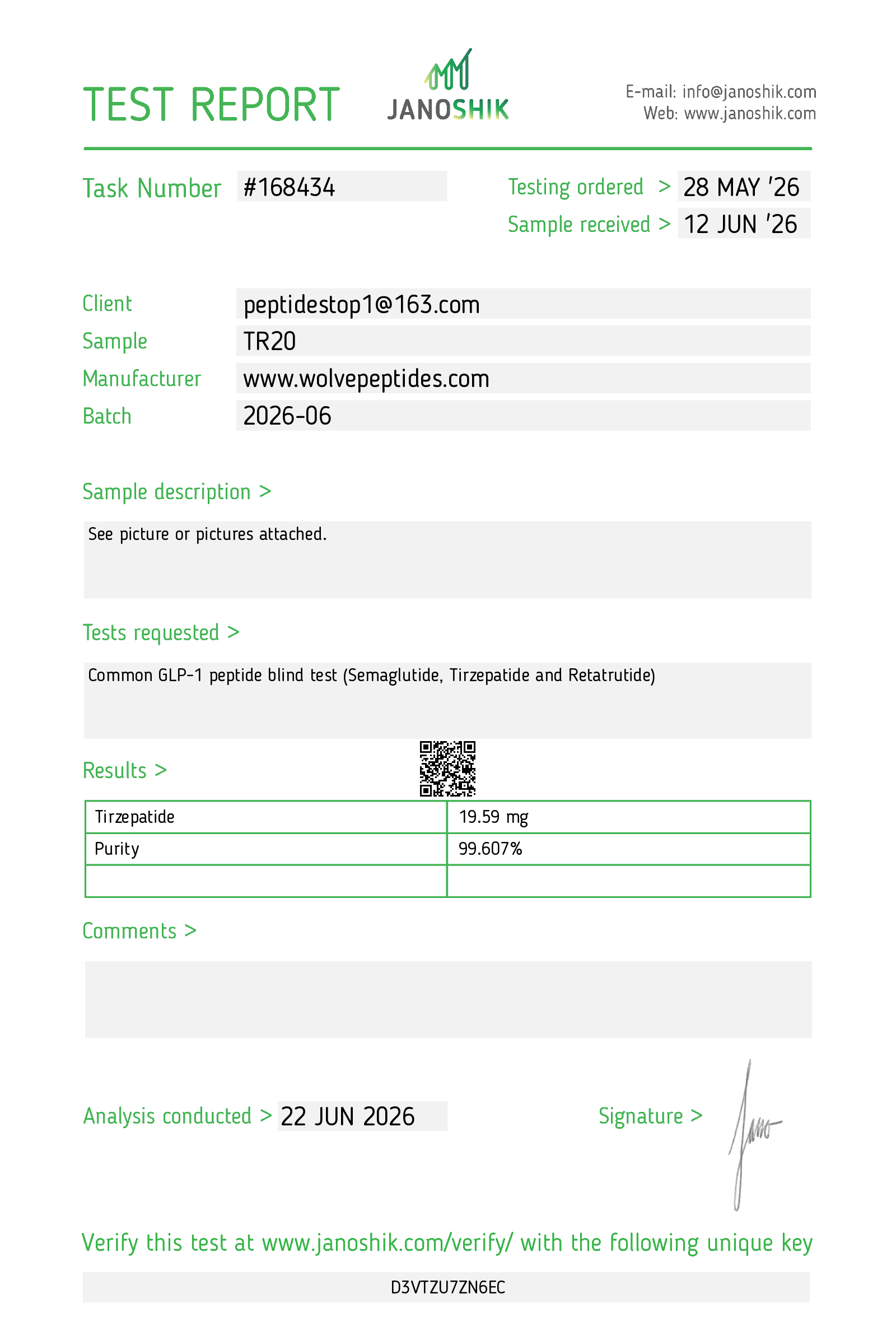 Tirz Peptide 20mg