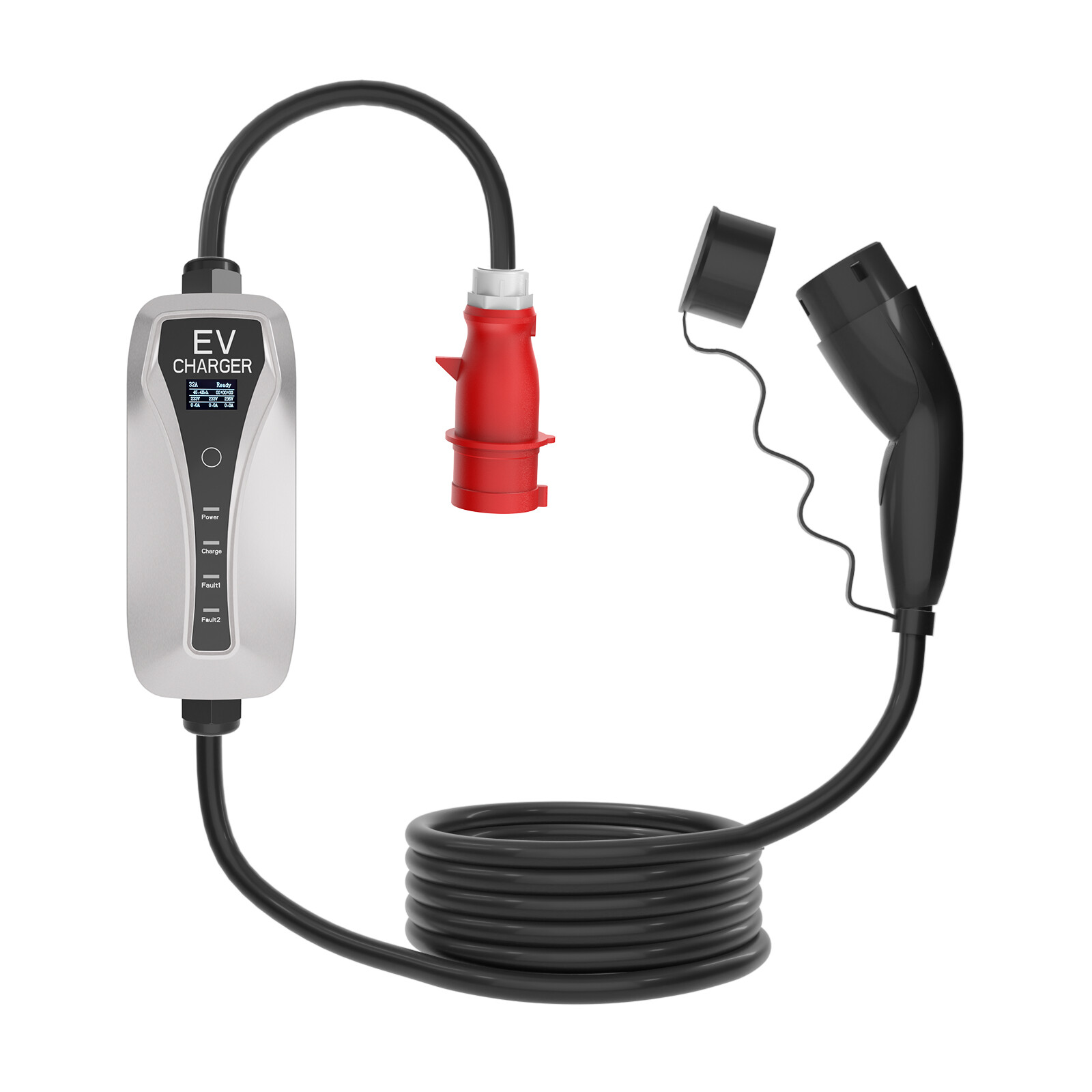 Cargador portátil para vehículos eléctricos Tipo 2 22kw 3 fases