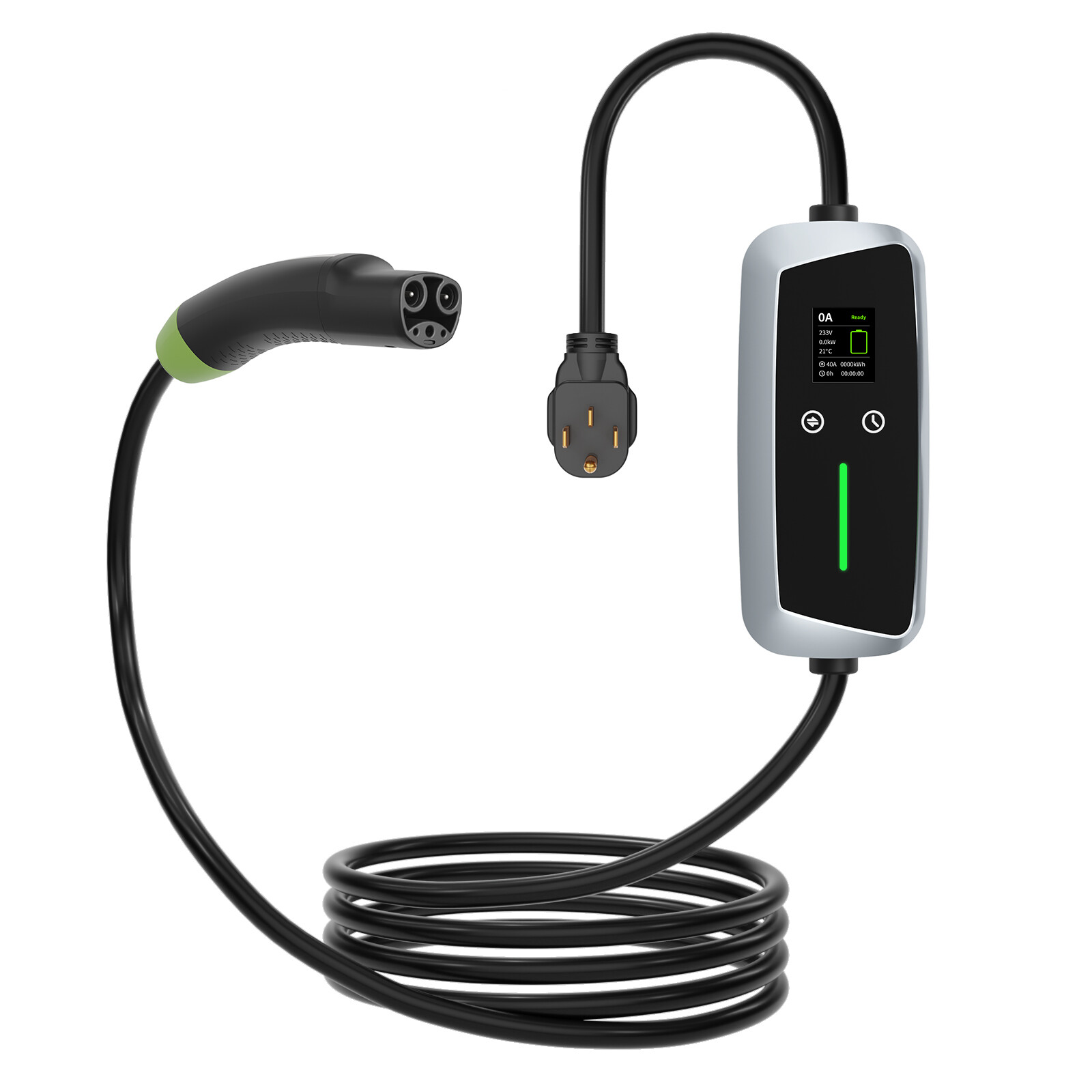 Cargador portátil para EV NACS 9.6kw con pantalla LCD