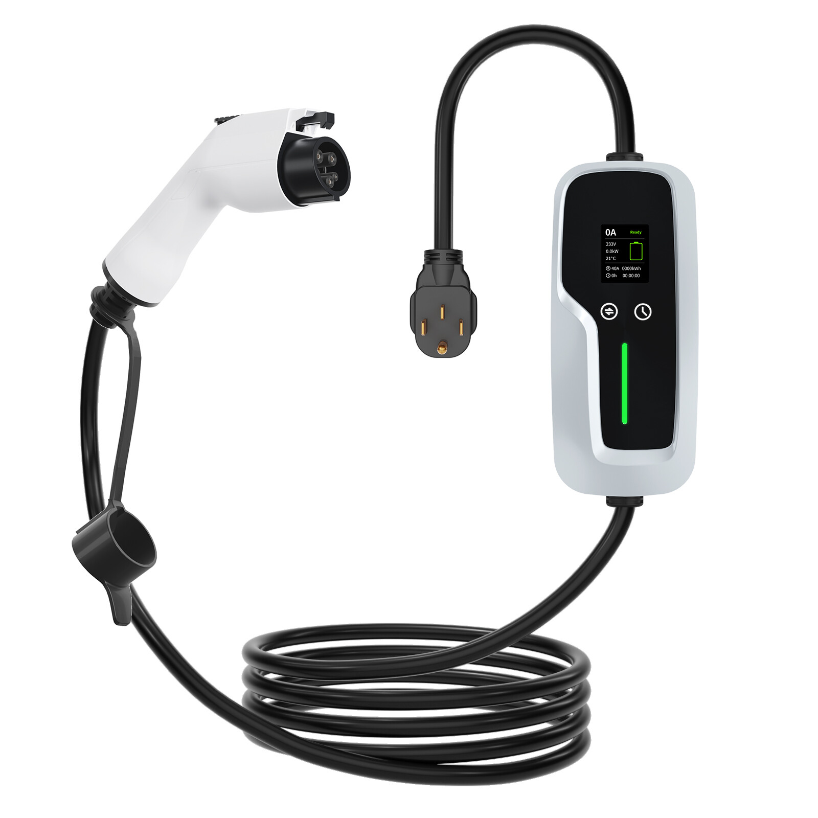 Cargador portátil para VE Tipo 1 de 7.4kw con pantalla LCD
