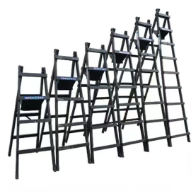 Carbon steel welded walking ladder, extra thick, frosted black