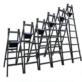 Carbon steel welded walking ladder, extra thick, frosted black Carbon steel welded walking ladder, extra thick, frosted black
