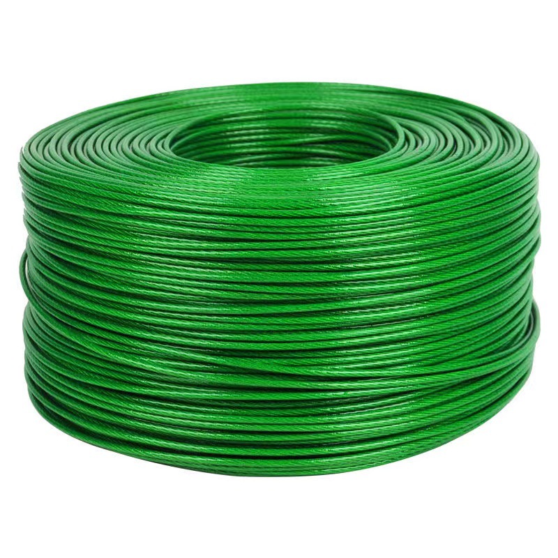 PVC-coated green wire rope / Green coated steel wire rope