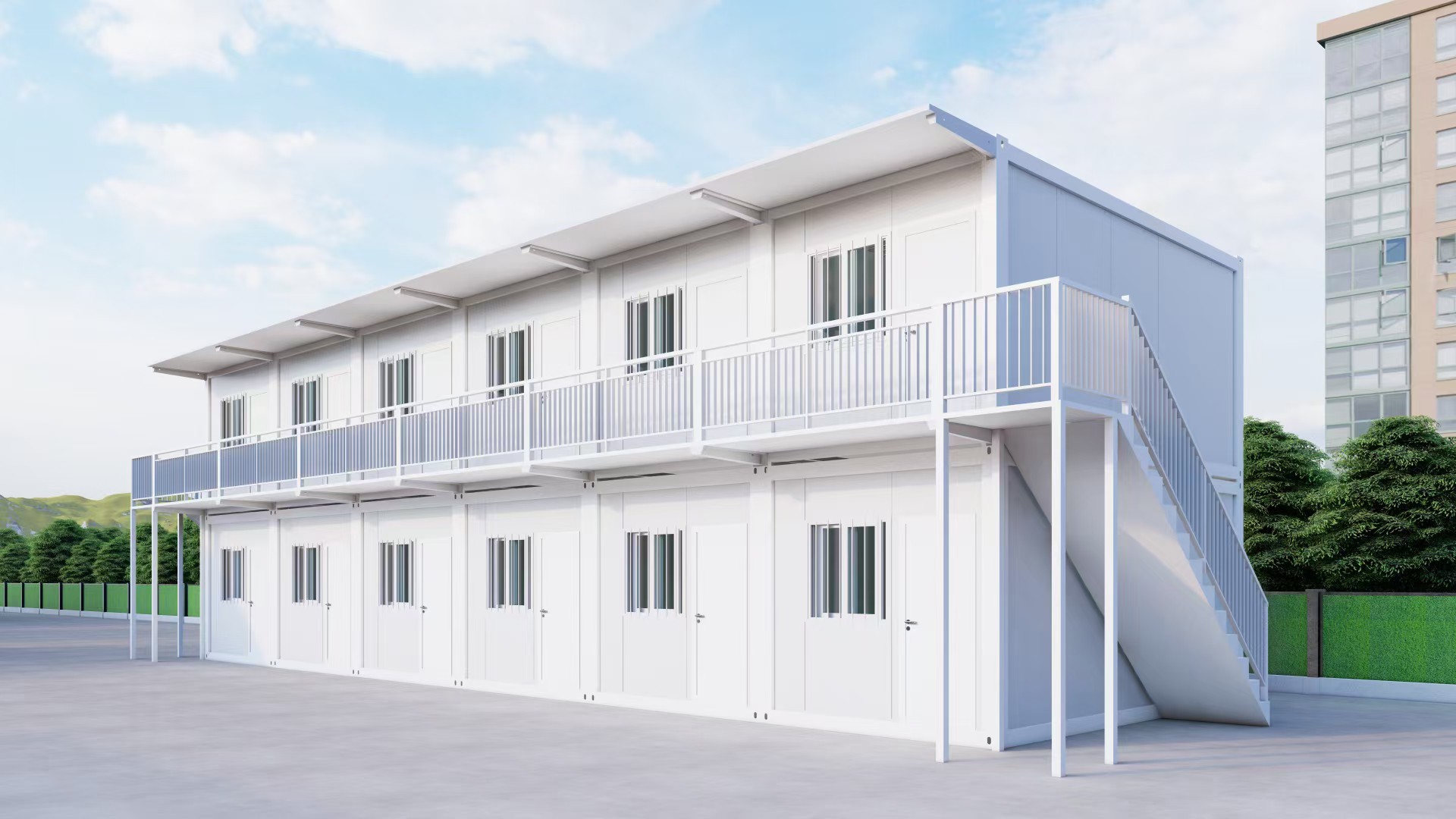 平板包装集装箱房屋是采用钢结构框架和轻质墙板系统建造的模块化建筑产品。