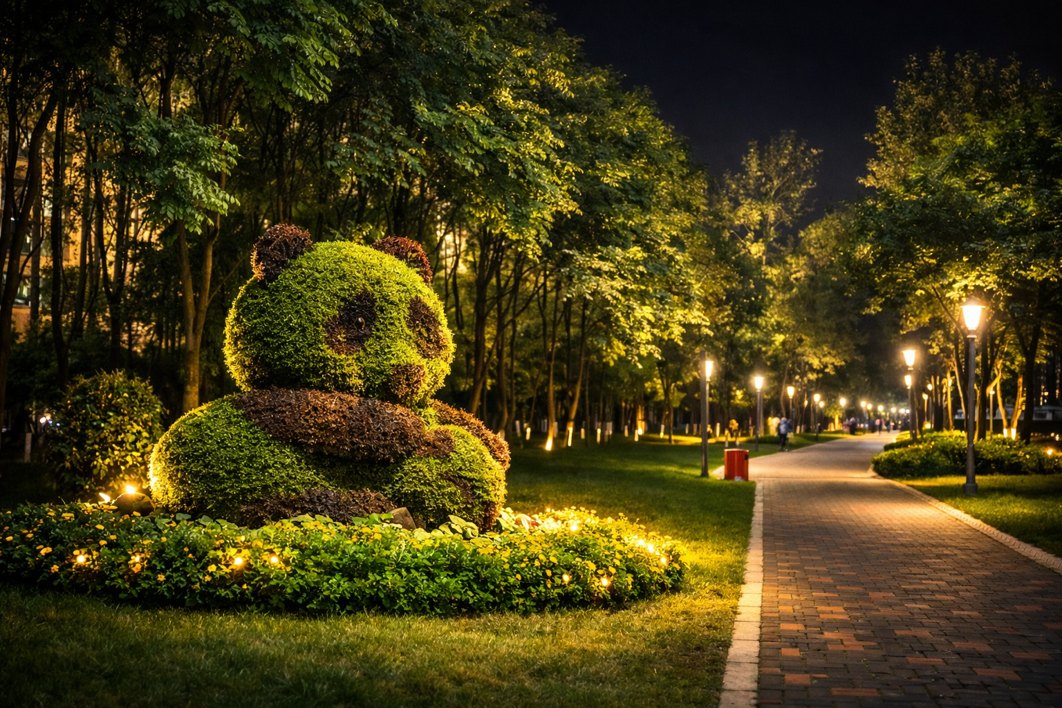 Projet d'éclairage intelligent de voie verte - Système de parc urbain