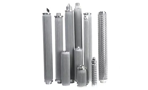 Stainless steel filter element for melt filtration