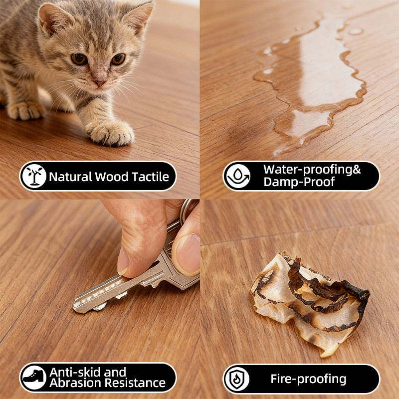 High Quality Self-Adhesive Modern Wood-Grain LVT Flooring for Home Office Mall Use Indoor Vinyl Thickened Wear Resistant