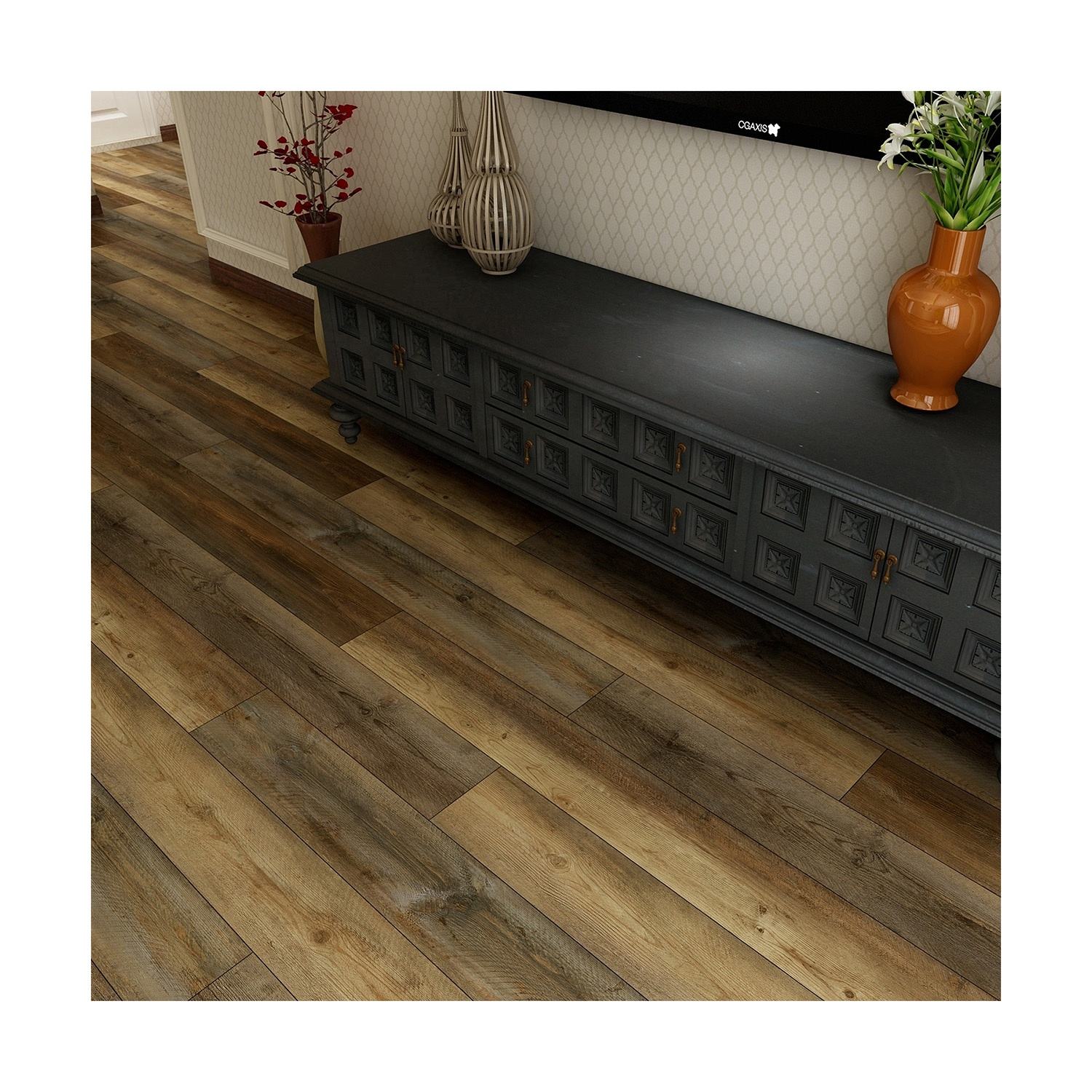 Waterproof Dry Back Lvt Wood Grain Floor Tile Click Lock Luxury Vinyl Plank Flooring