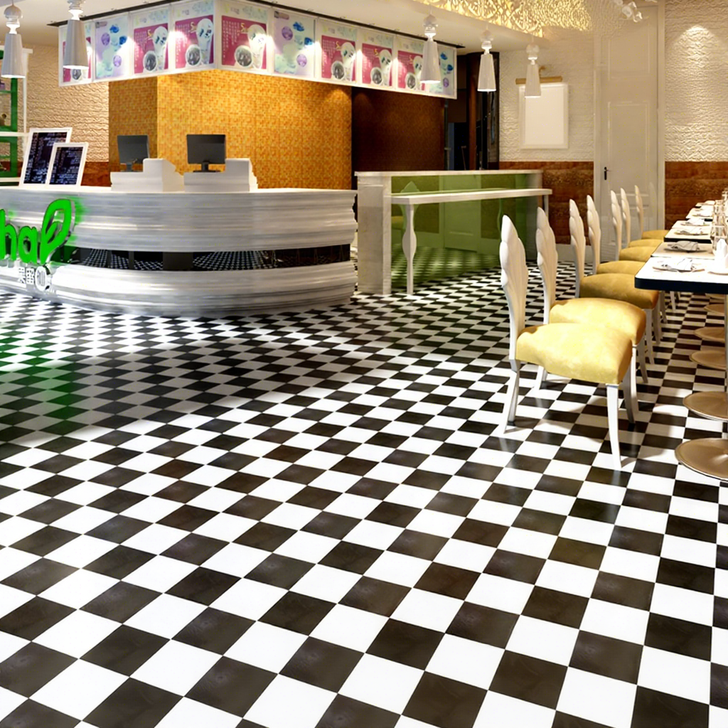Living Room - Perfect Self - Adhesive LVT Tiles with Mosaic Designs: Waterproof and Fire - Resistant Peel - and - Stick Option