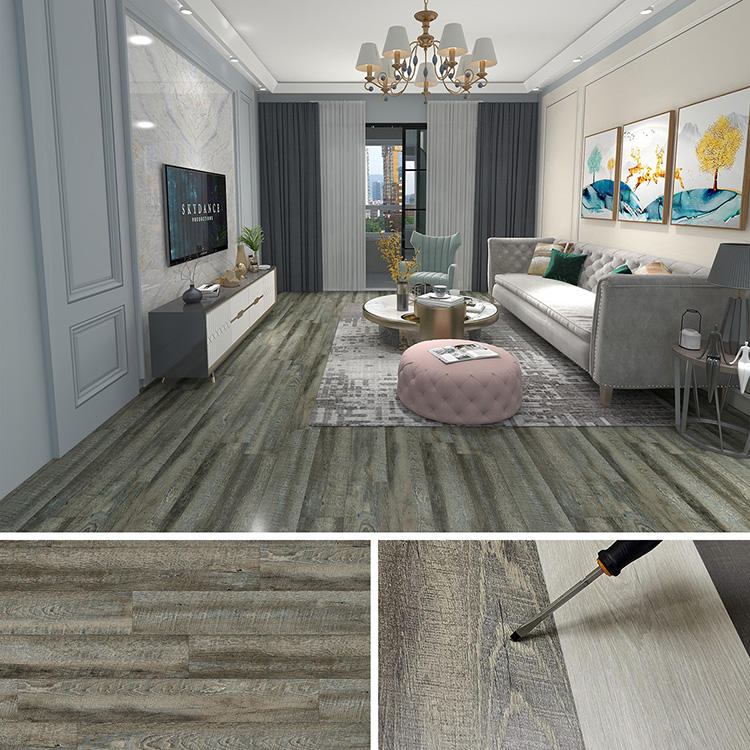 Customized Wooden Texture Vinyl Click Flooring 4mm 5mm 3.5mm 20mil Wear Layer Commercial Spc Waterproof Eco-Friendly Indoor