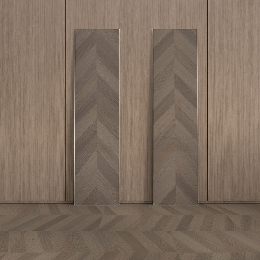 Gray-Brown SPC Chevron Flooring-Waterproof Fireproof Eco-Friendly Anti-Slip-for Malls & Residential Spaces