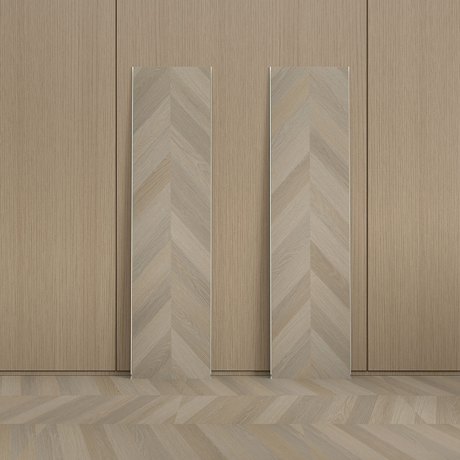 Light Grayish Beige SPC Chevron Flooring Durable Moisture-Proof Fireproof & Anti-Slip for Supermarkets Modern Living Spaces