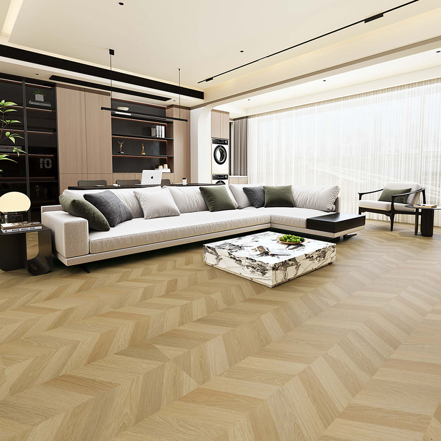 Fish Bone Pattern Spc Flooring Spc Vinyl Click Flooring Factor for Hospitals Living Rooms