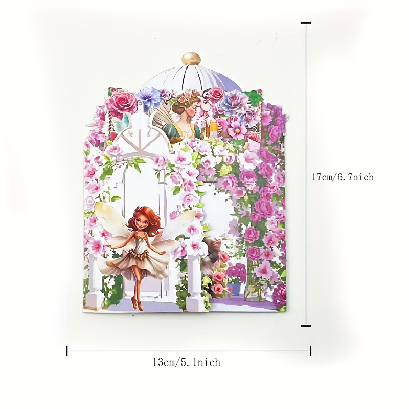 New Creative Pink Pavilion 3D Greeting Card Suitable for Women