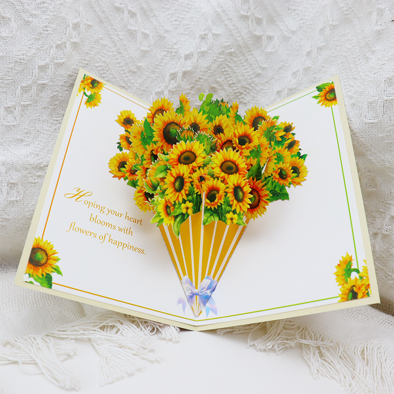 New Teacher's Day 3D Pop-Up Greeting Card Bouquet