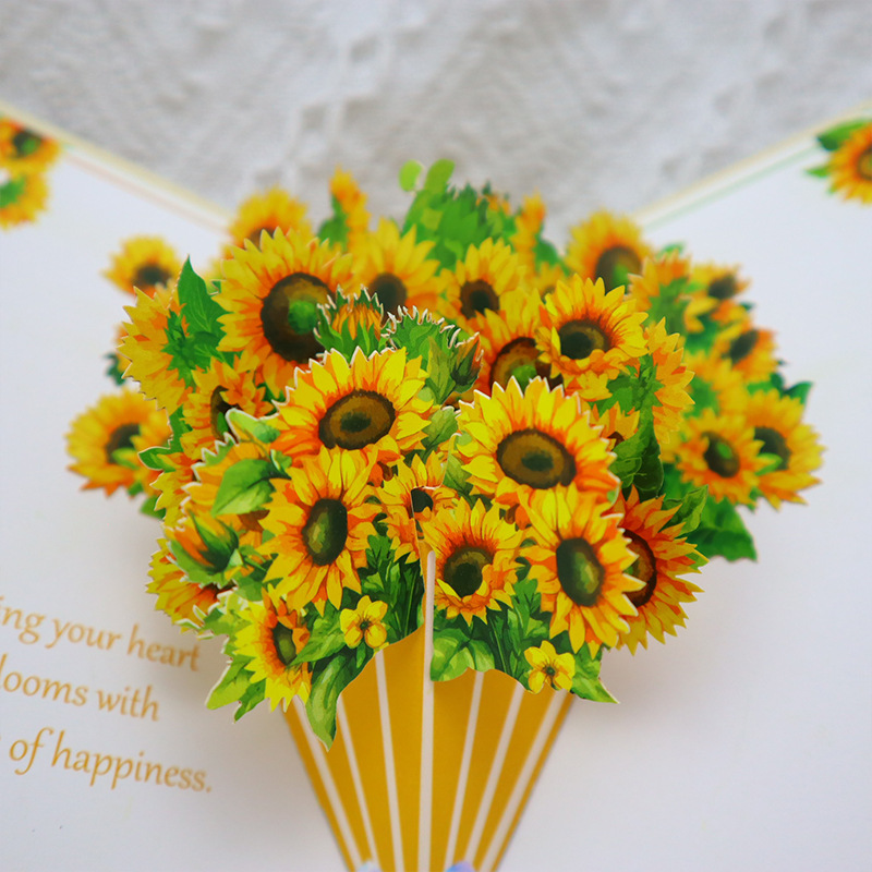 New Teacher's Day 3D Pop-Up Greeting Card Bouquet