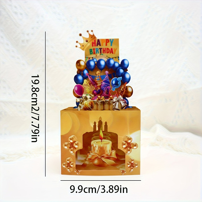Golden Birthday Pop-up Card 3D