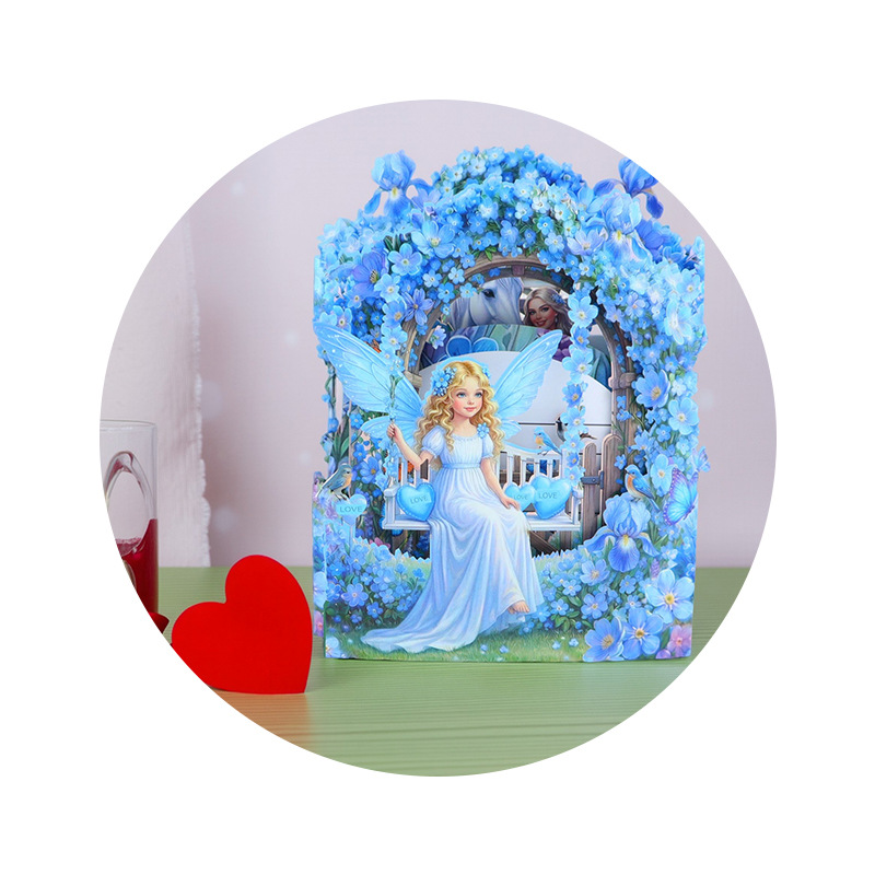 Blue Forget-Me-Not 3D Pop-Up Greeting Card