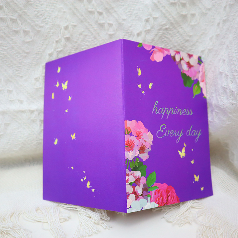 New Mother's Day Greeting Card with Gold Foil, Colorful Bouquet 3D Card, Holiday Birthday Thanksgiving Card