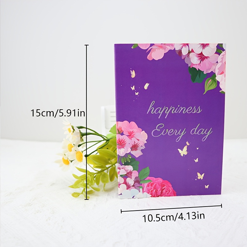 New Mother's Day Greeting Card with Gold Foil, Colorful Bouquet 3D Card, Holiday Birthday Thanksgiving Card