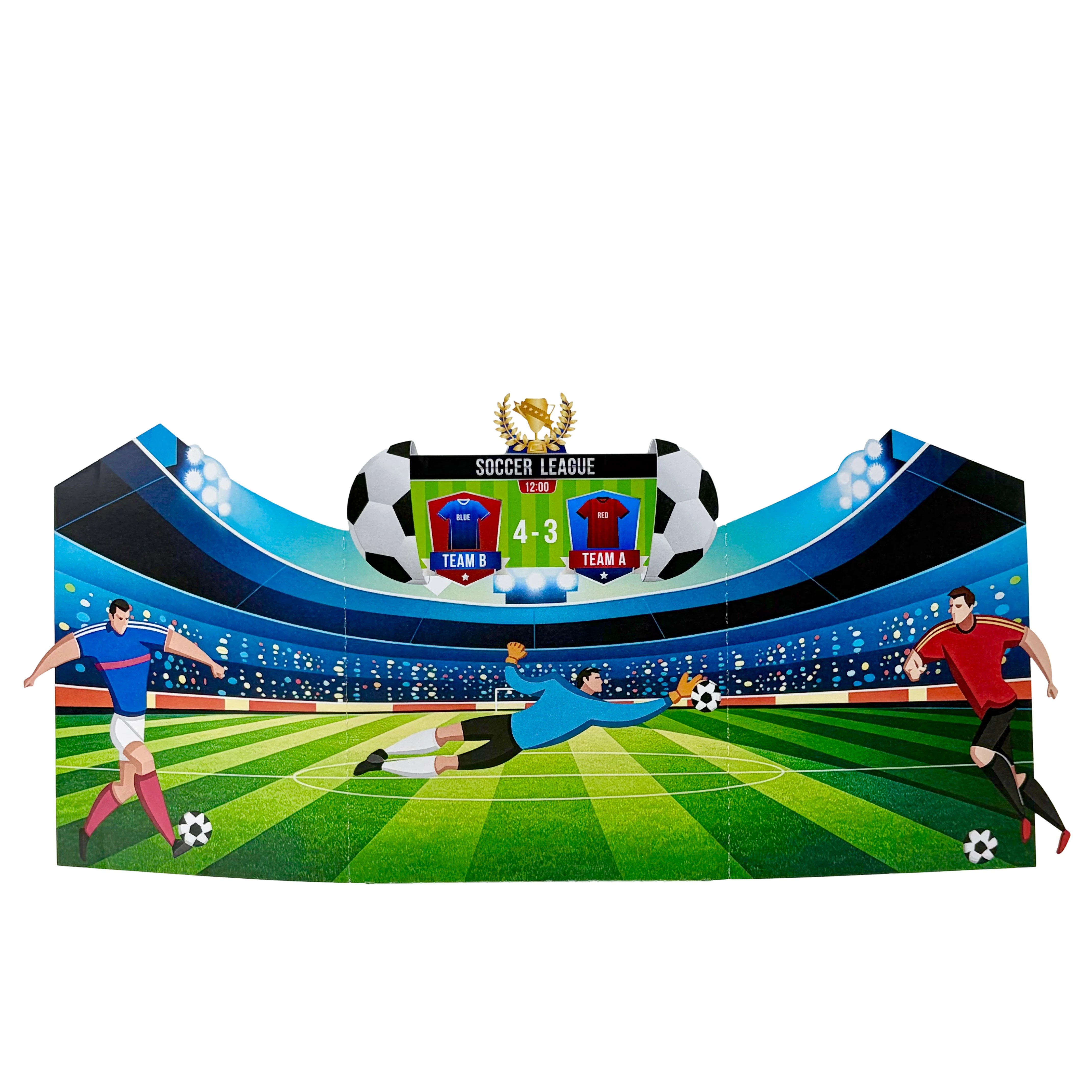3D Football Match Score 4-3 Greeting Card