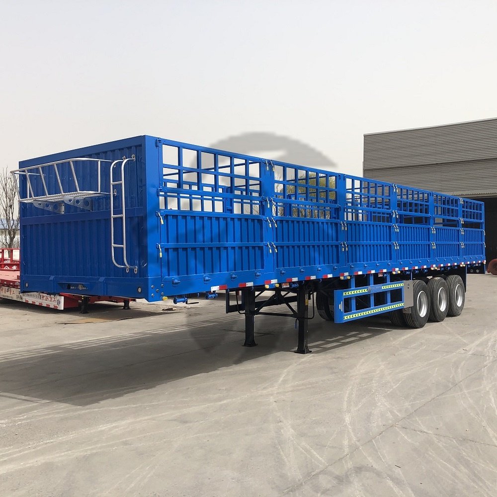 Semi-remorque à ridelles 60 tonnes pour le transport de marchandises