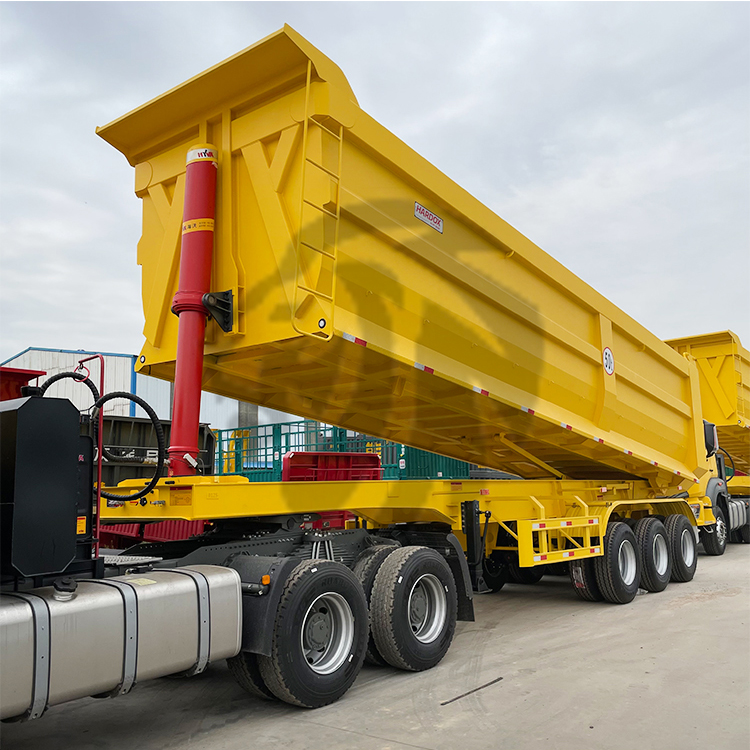 Semi-remorque benne en U à 3 essieux de 80 tonnes