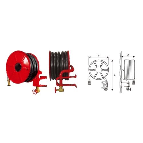 Large fire hose reel