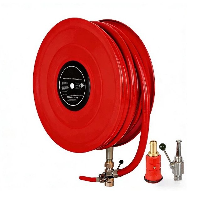Manual fixed fire hose reel