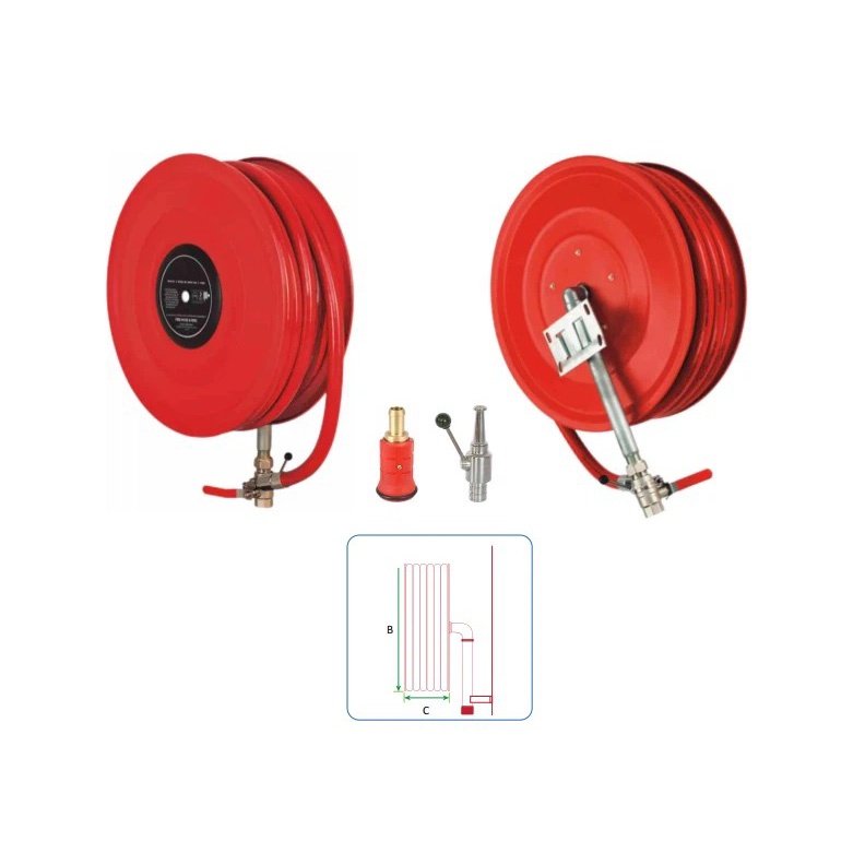Manual fixed fire hose reel