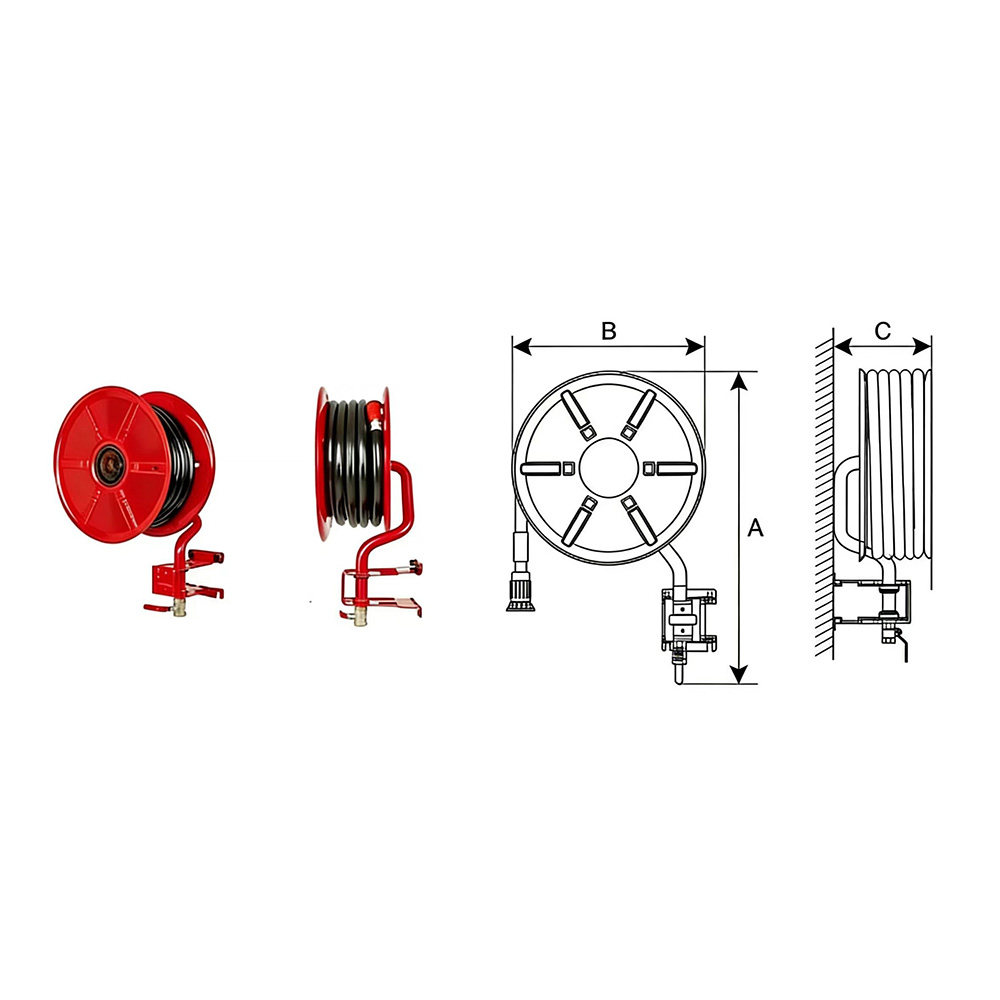 Ultra large fire hose reel