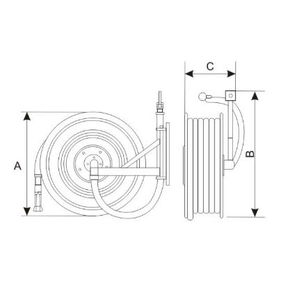 Automatic swinging fire hose reel