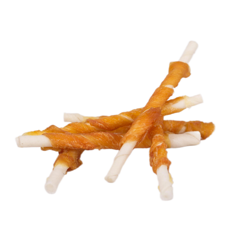 Chicken Breast With Rawhide Sticks