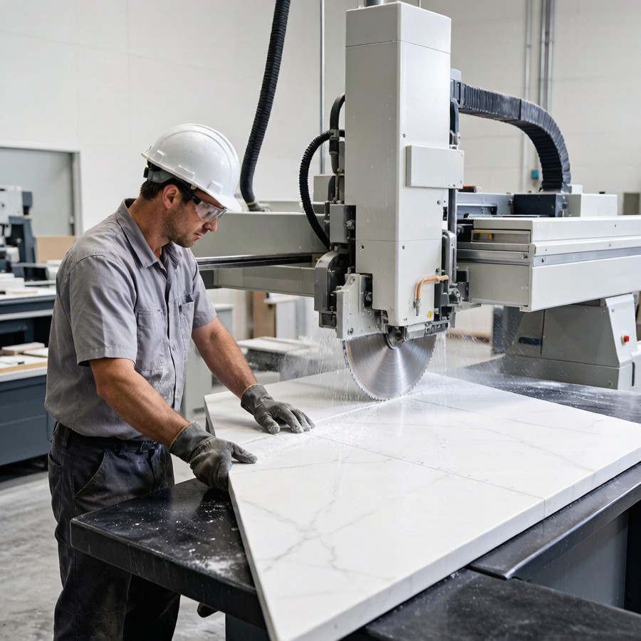 1789385351958085364593958912.png Fabricating a villa quartz slab on a CNC bridge saw in a stone workshop
