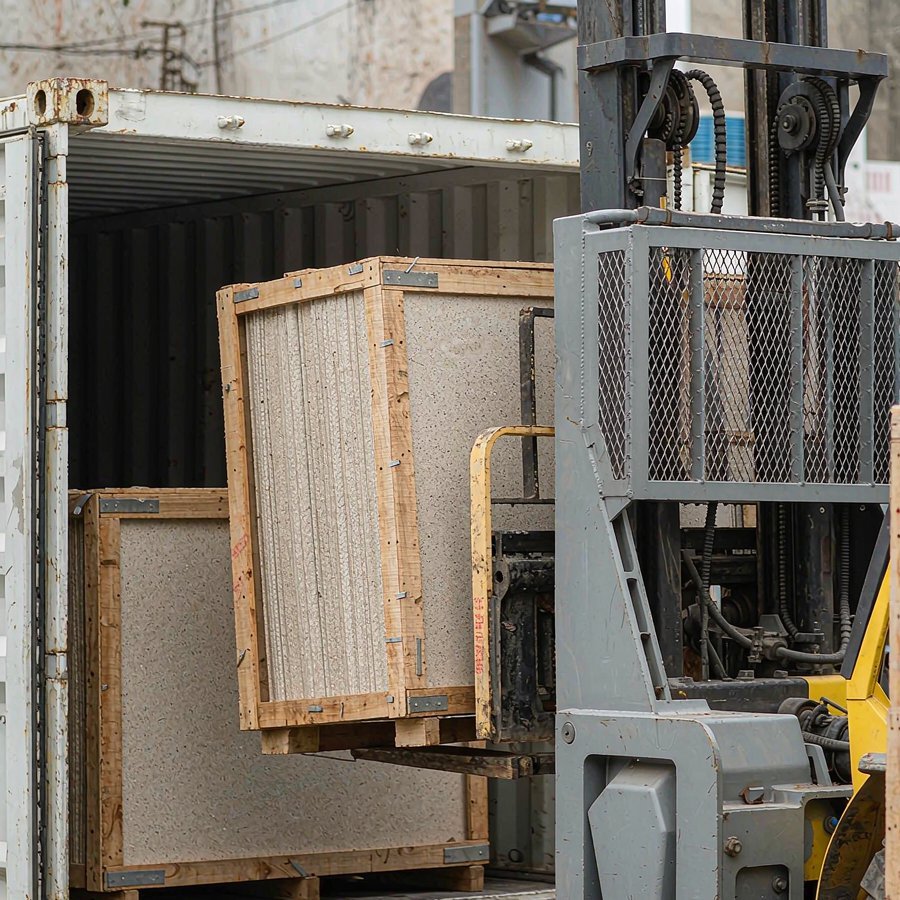 1789530983958696189419728896.jpg Container loading area with quartz slab crates ready for export shipment